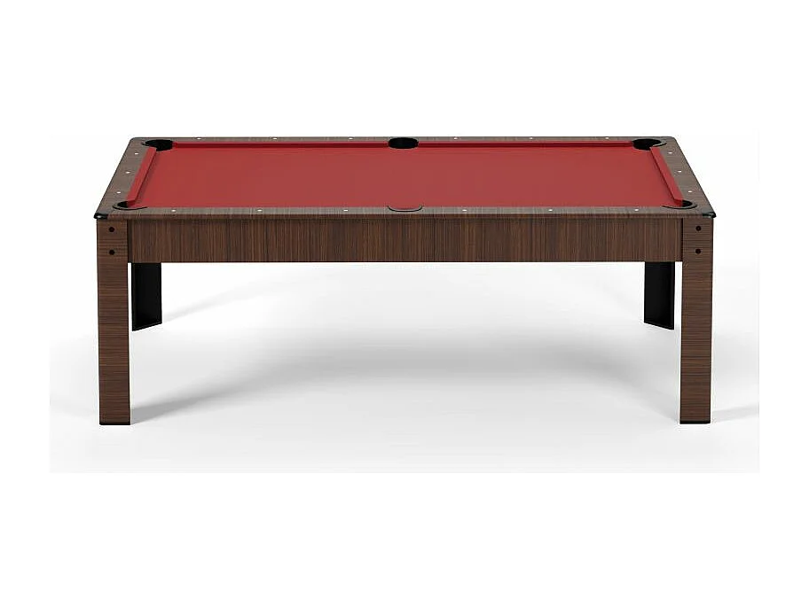 Billard Américain convertible table 8 places KITBILL 7Ft- 226,5 x 126,5 x 80cm Plateau dînatoire et accessoires inclus - Marron