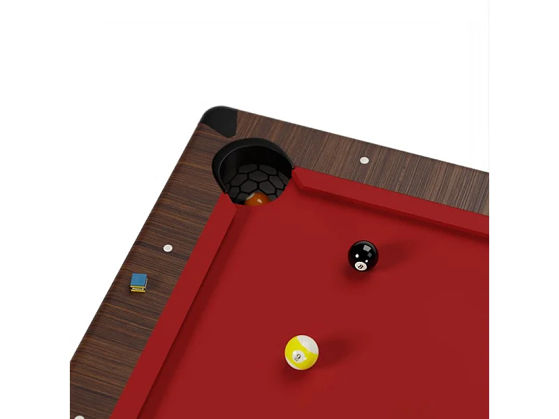 Billard Américain convertible table 8 places KITBILL 7Ft- 226,5 x 126,5 x 80cm Plateau dînatoire et accessoires inclus - Marron