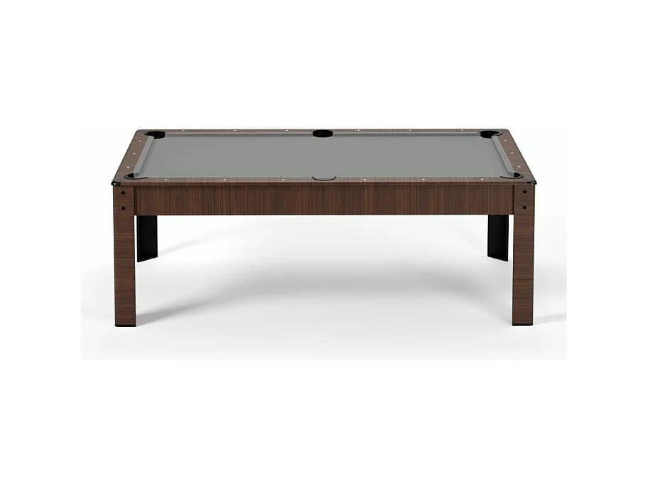 Billard Américain convertible table 8 places KITBILL 7Ft- 226,5 x 126,5 x 80cm Plateau dînatoire et accessoires inclus - Marron