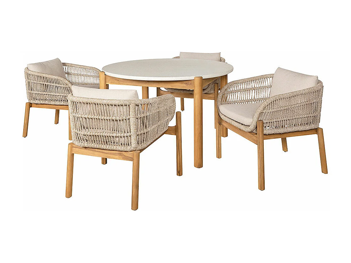 Terracina tuinmeubelset Met 5 delen bruin, beige.