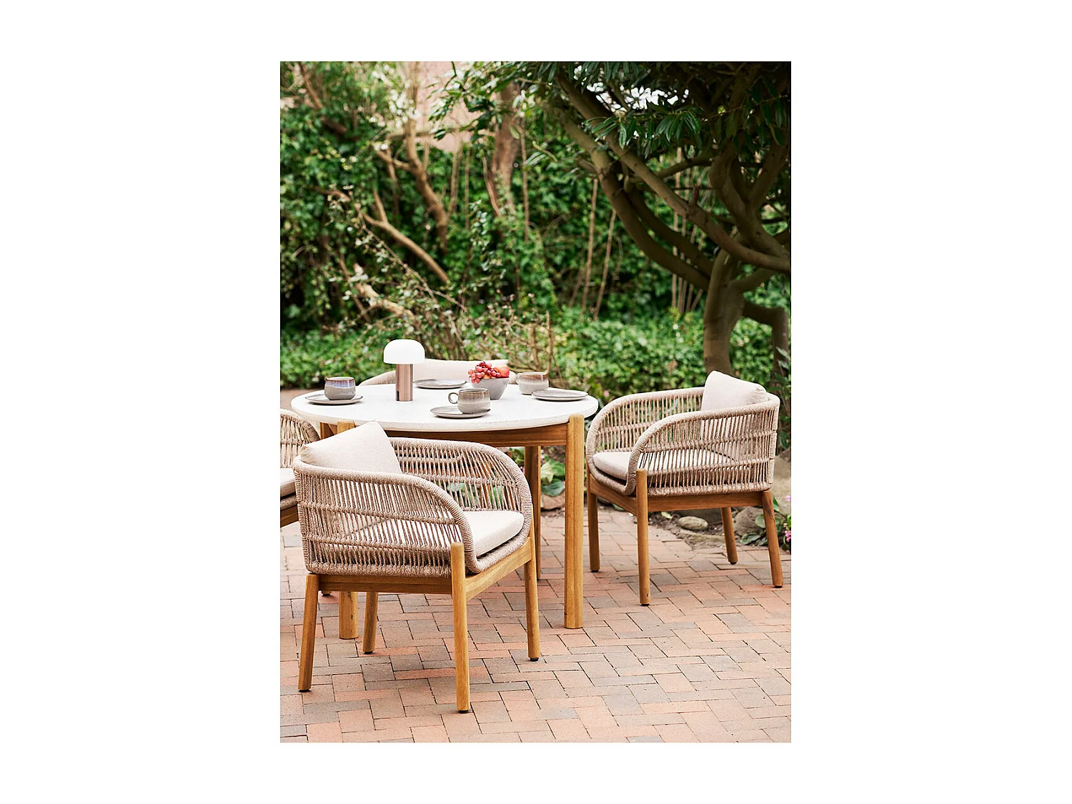 Terracina tuinmeubelset Met 5 delen bruin, beige.