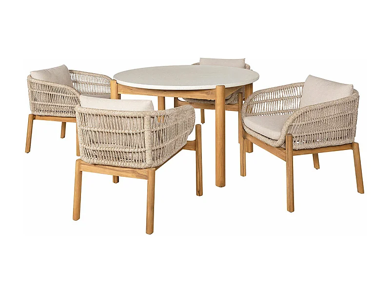 Terracina tuinmeubelset Met 5 delen bruin, beige.