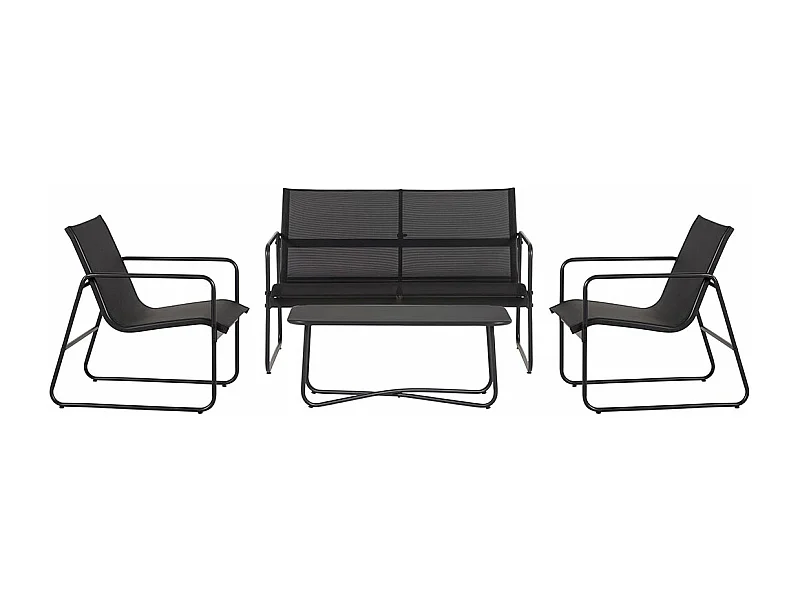 Theodor sofa set 4 delen zwart.