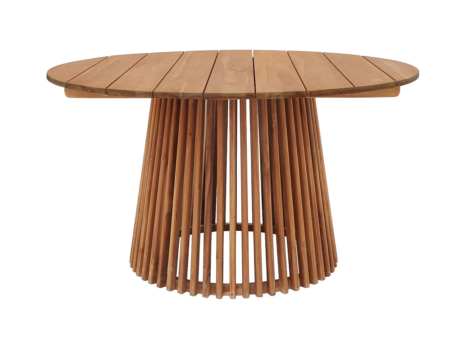 Table de salle à manger ronde LORKA Ø120cm – Teck massif naturel