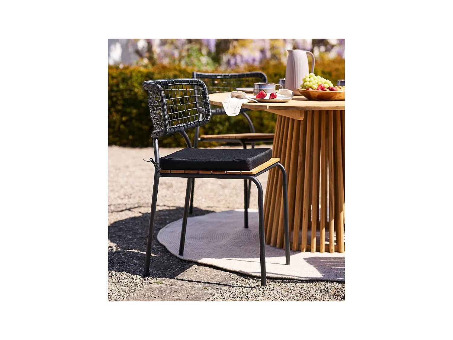 Table de salle à manger ronde LORKA Ø120cm – Teck massif naturel