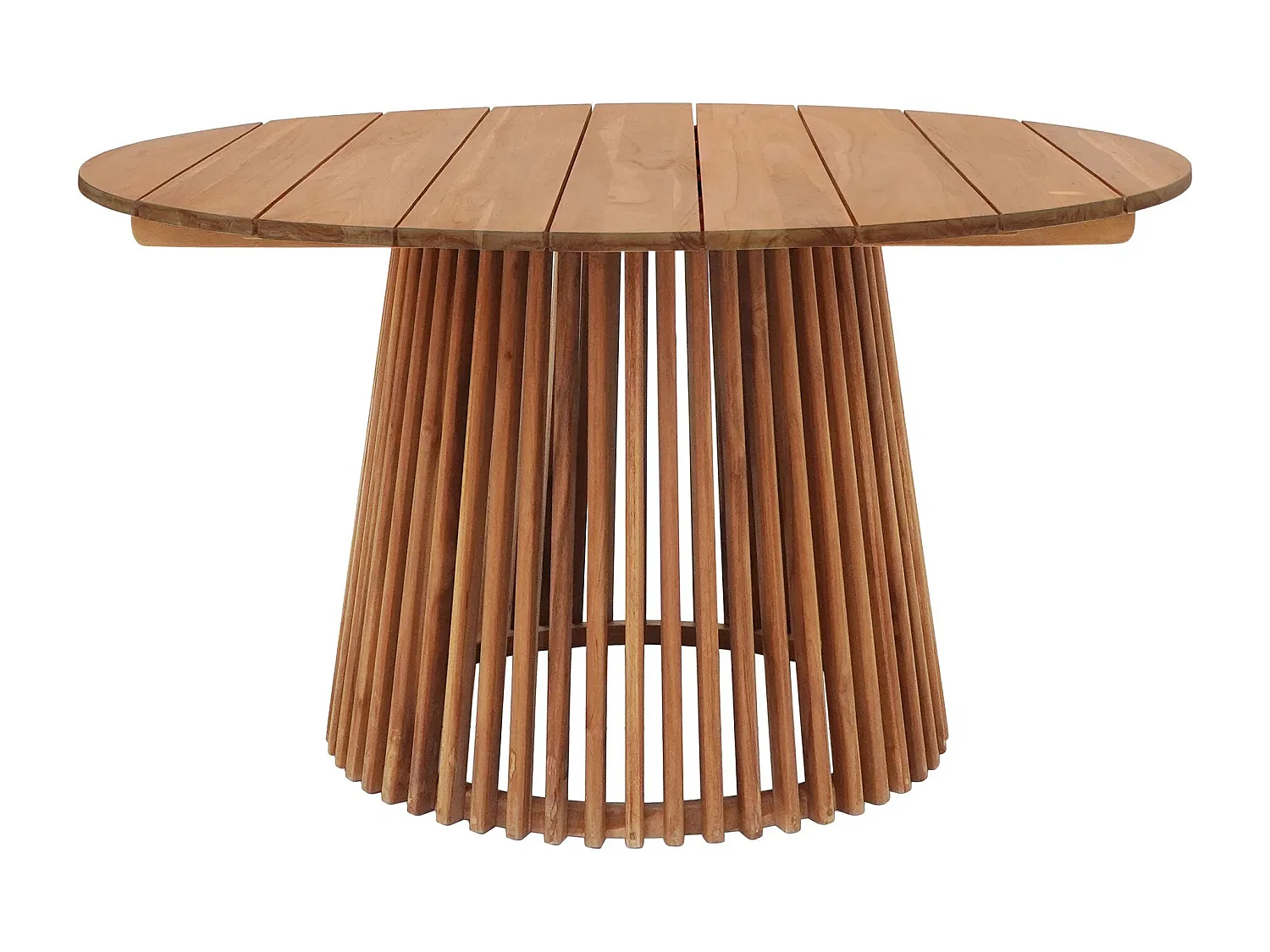 Massieve lichte acacia tafel en zwart metalen poten Selbi 180 cm