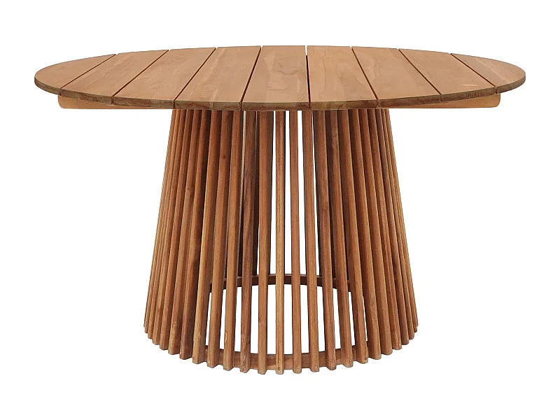 Table de salle à manger ronde LORKA Ø120cm – Teck massif naturel