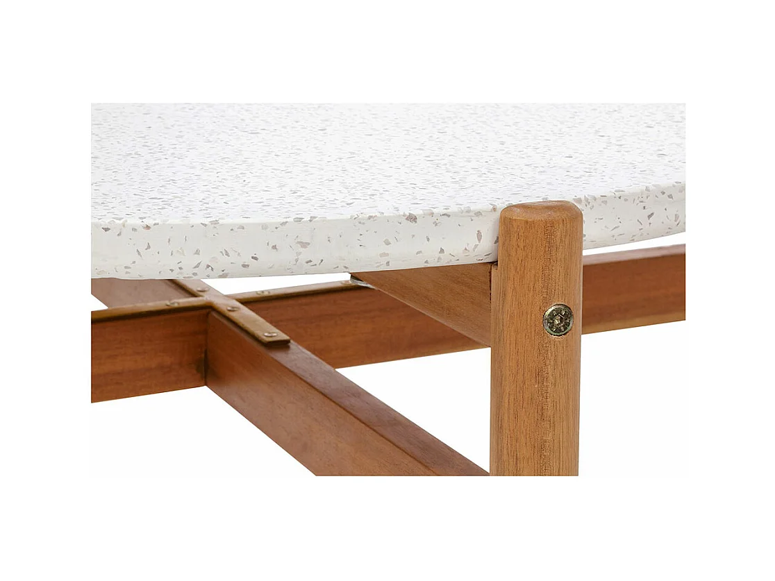 Terracina table basse Ø85cm naturel, blanche.