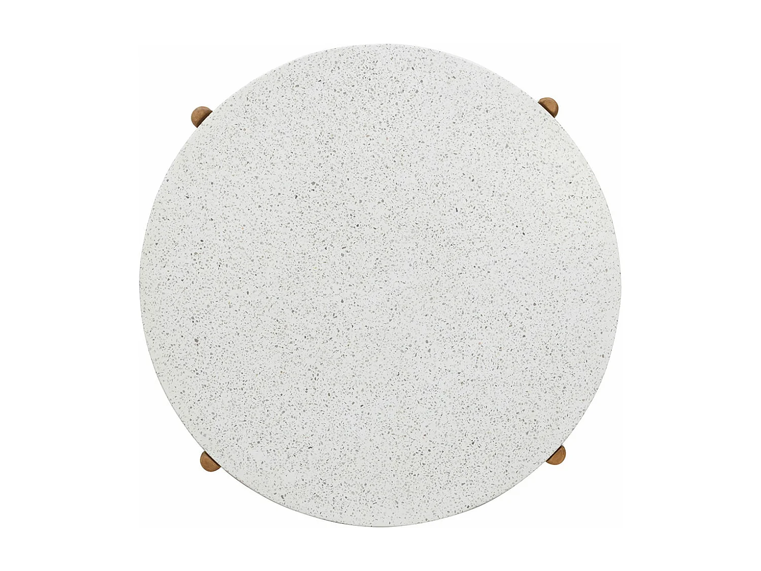 Terracina table basse Ø85cm naturel, blanche.