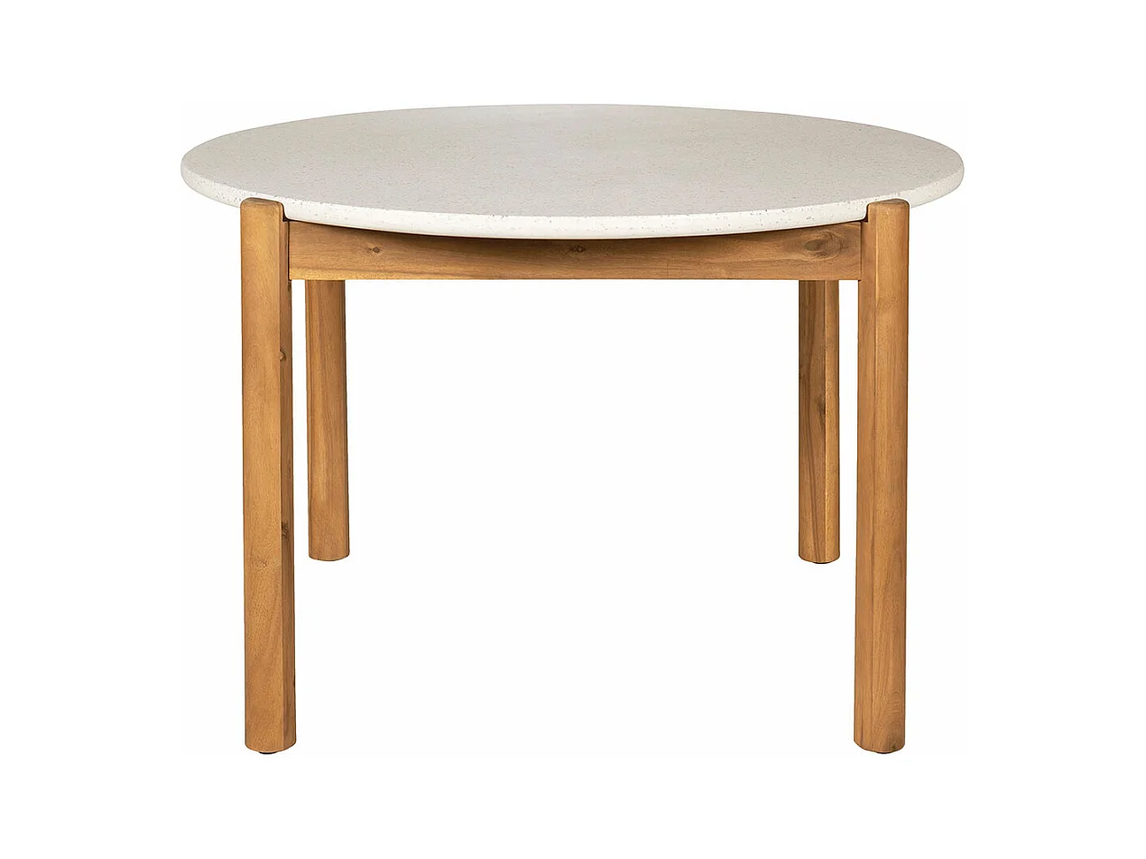 Terracina table de jardin Ø120cm naturel, blanche.