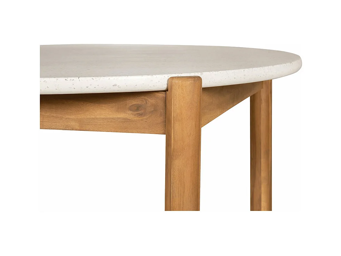 Terracina table de jardin Ø120cm naturel, blanche.