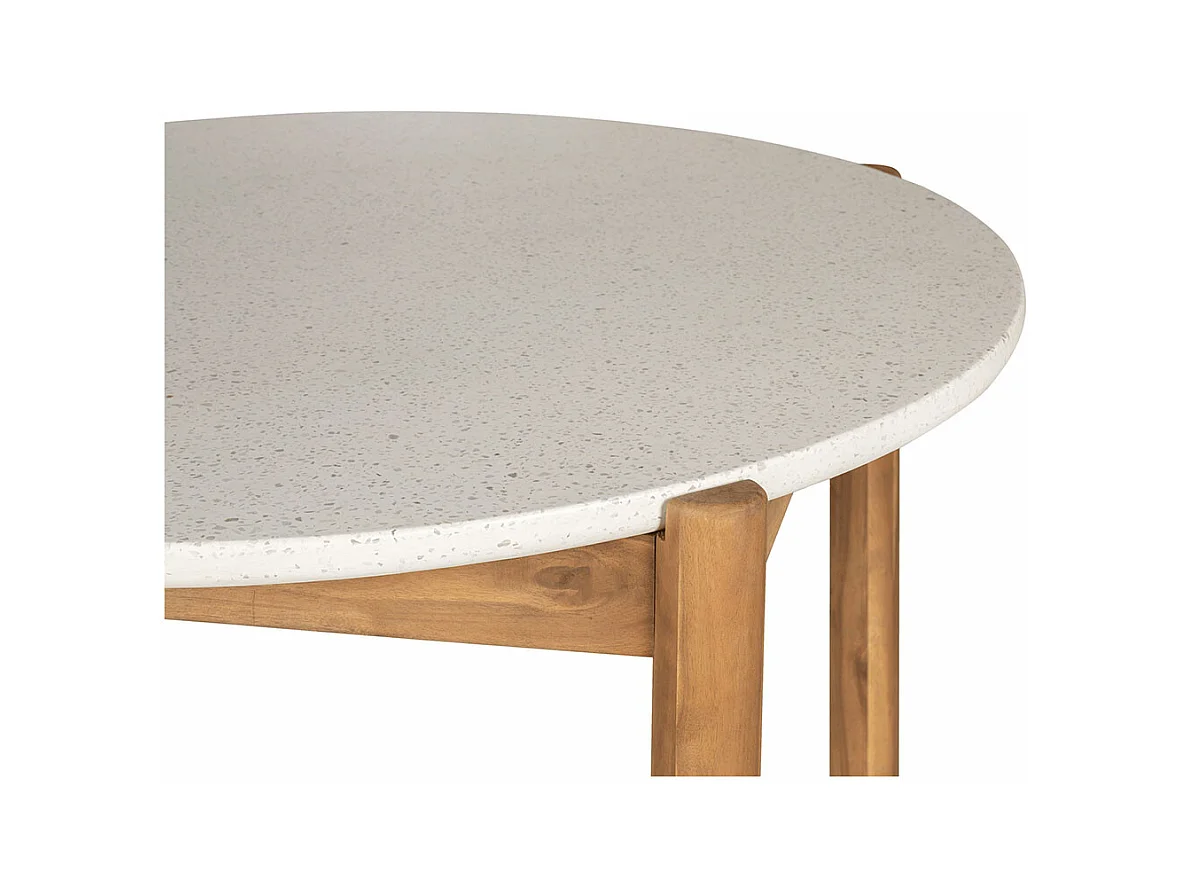 Terracina table de jardin Ø120cm naturel, blanche.