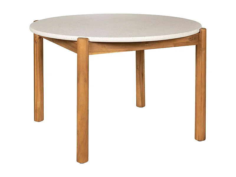 Terracina table de jardin Ø120cm naturel, blanche.