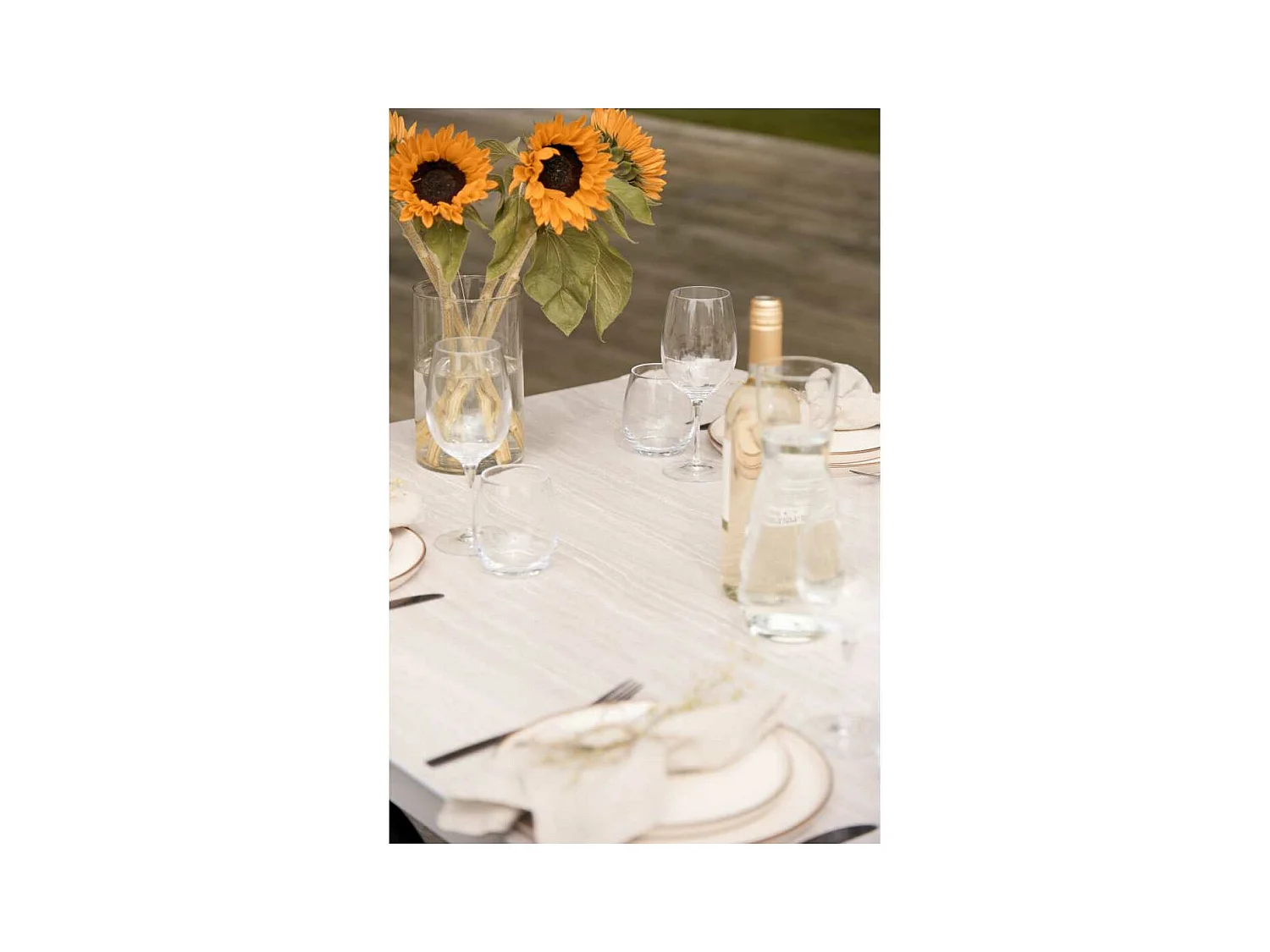 Bo table de jardin 104x204cm gris,pierre décor.