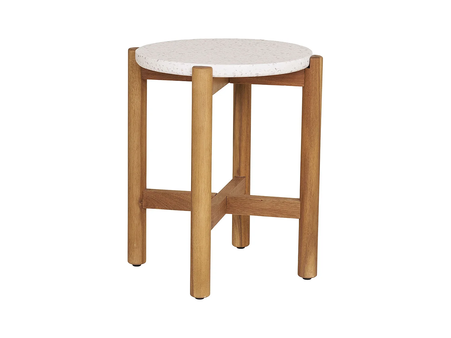 Tavolino Terracina Ø37cm naturale, bianco.