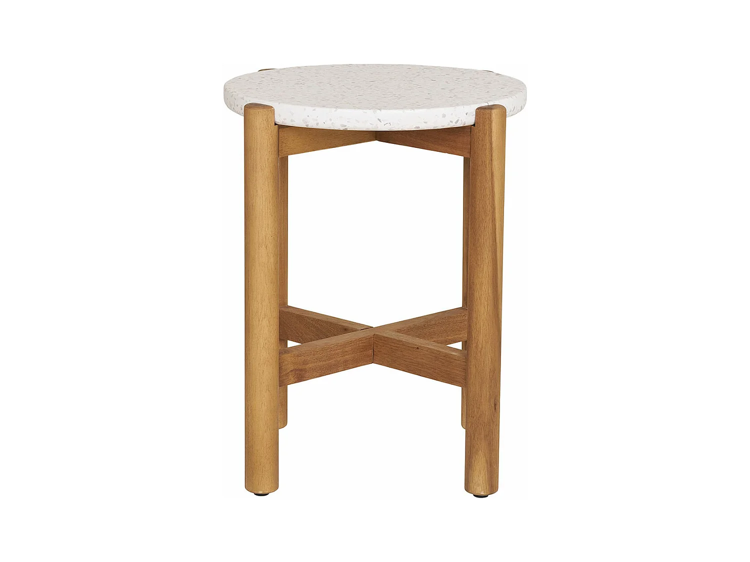 Tavolino Terracina Ø37cm naturale, bianco.