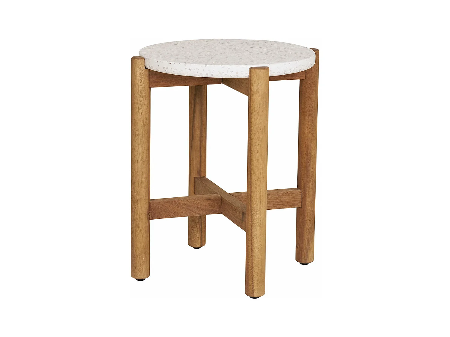 Tavolino Terracina Ø37cm naturale, bianco.