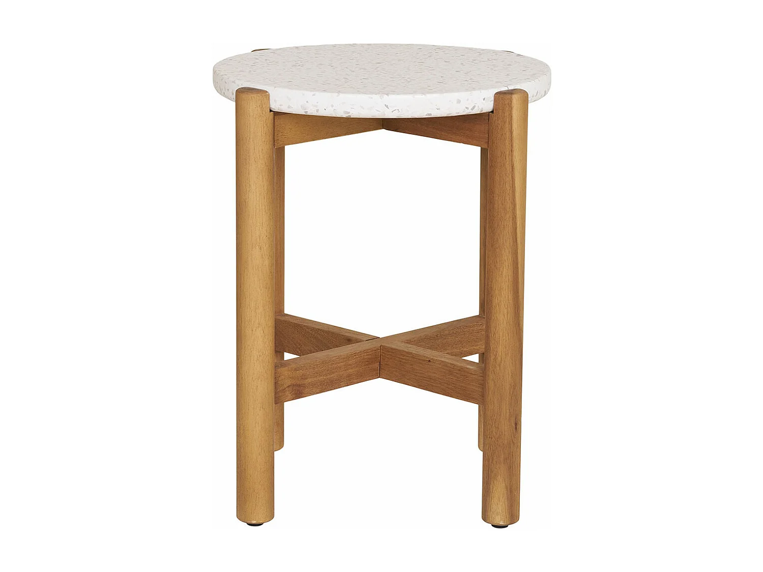 Terracina Zijtafel Ø37cm natuur, wit.