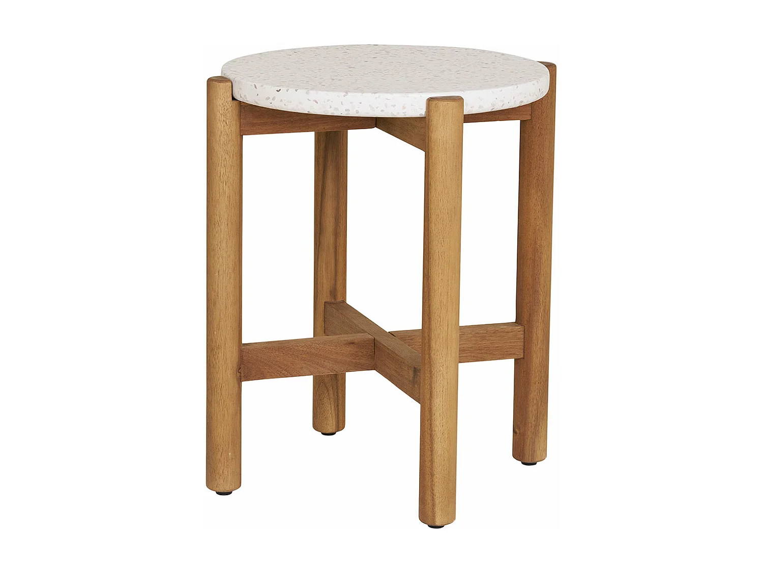 Terracina Zijtafel Ø37cm natuur, wit.