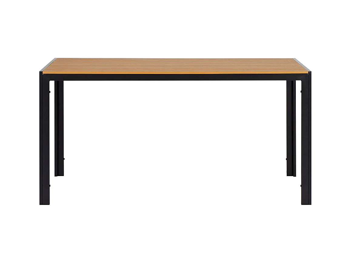 Noah table de jardin noir, décor teck.