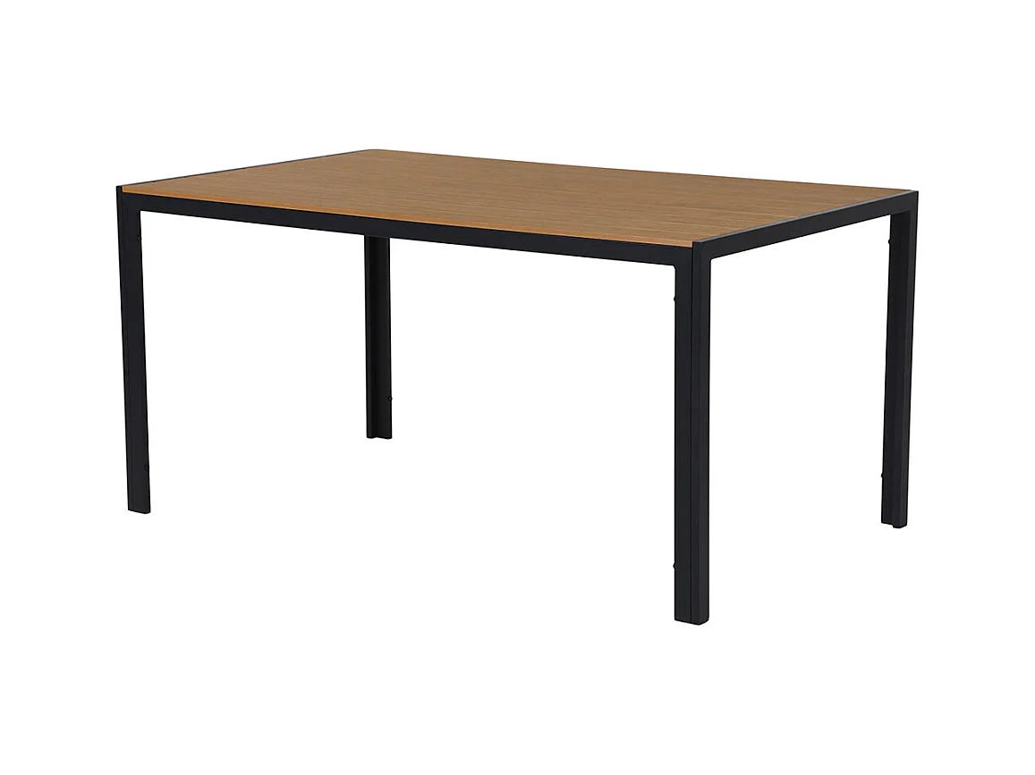 Noah table de jardin noir, décor teck.