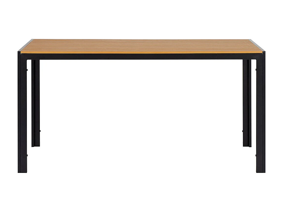 Noah Gartentisch Schwarz, Teak-Dekor.