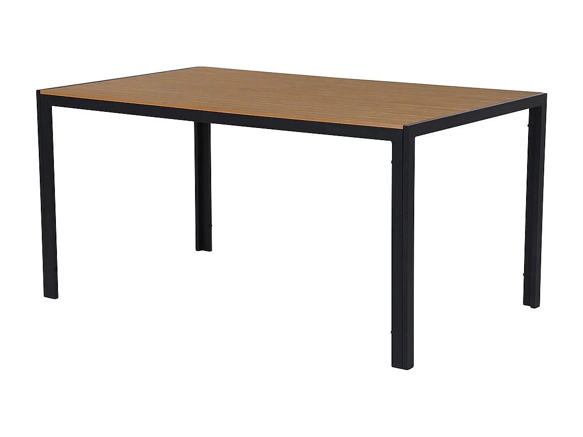 Noah Gartentisch Schwarz, Teak-Dekor.