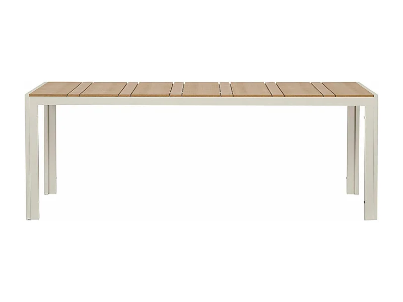 Noah table de jardin gris, décor teck.