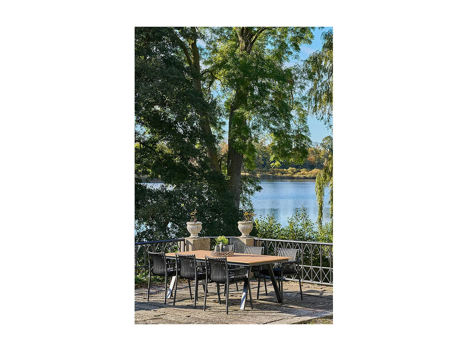 Toronto tuintafel 100x220cm natuur, zwart.