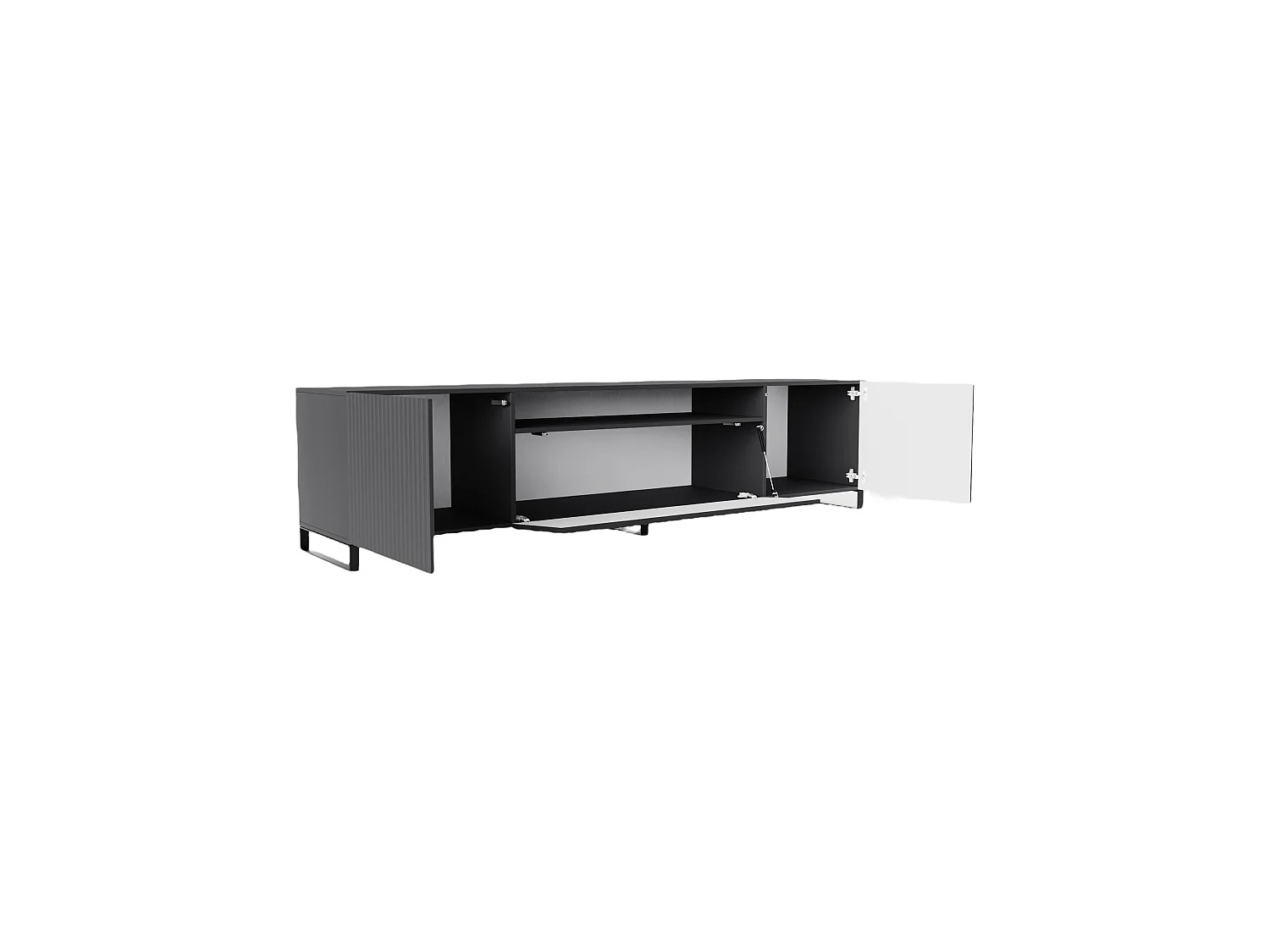 Meuble TV Neo III, meuble bas, meuble haut, salon, meuble TV, télévision, buffet haut, meuble TV, meuble TV bas, 200 cm, 3 portes, graphite, gris