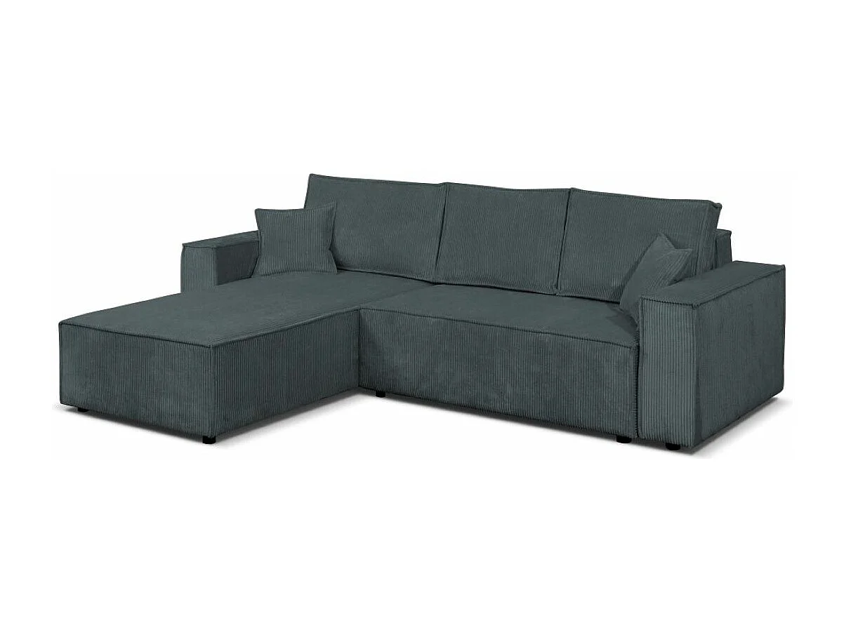 Ecksofa Camel L-Form Bettkasten Sofa Couch 294 cm universelle OttomaneSchlaffläche 240 x 135 cm, dunkelgrau