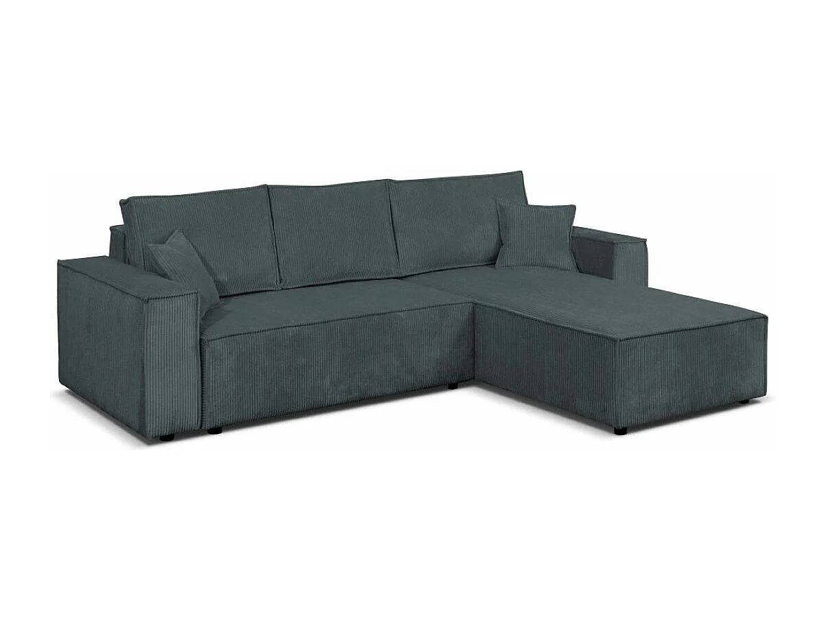 Ecksofa Camel L-Form Bettkasten Sofa Couch 294 cm universelle OttomaneSchlaffläche 240 x 135 cm, dunkelgrau