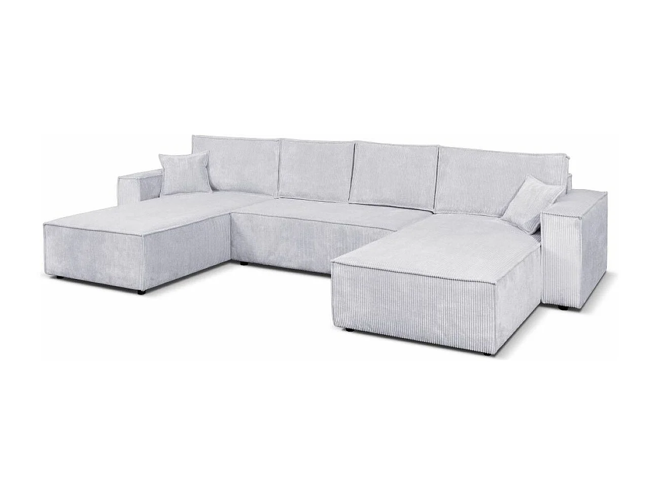 Ecksofa Passio U-Form mit Schlaffunktion und Bettkasten 366 cm Wohnlandschaft Sofa, grau