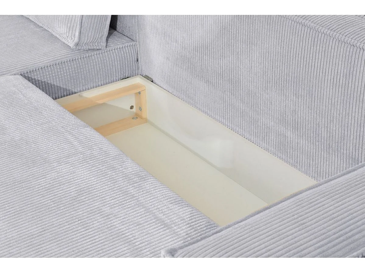 Ecksofa Passio U-Form mit Schlaffunktion und Bettkasten 366 cm Wohnlandschaft Sofa, grau