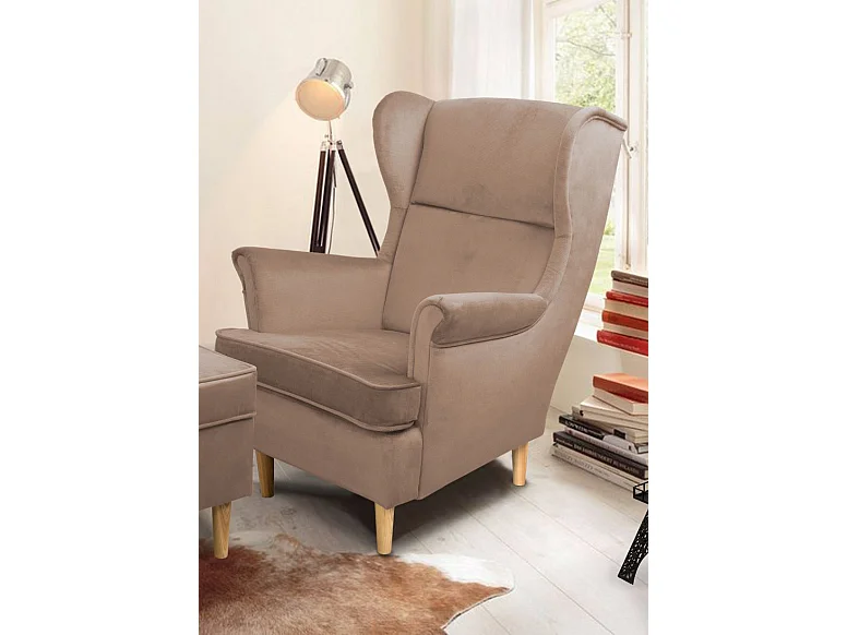 Ohrensessel Teramo III bequemer Sessel Wohnung Relaxsessel (Kronos 27 - rosa)