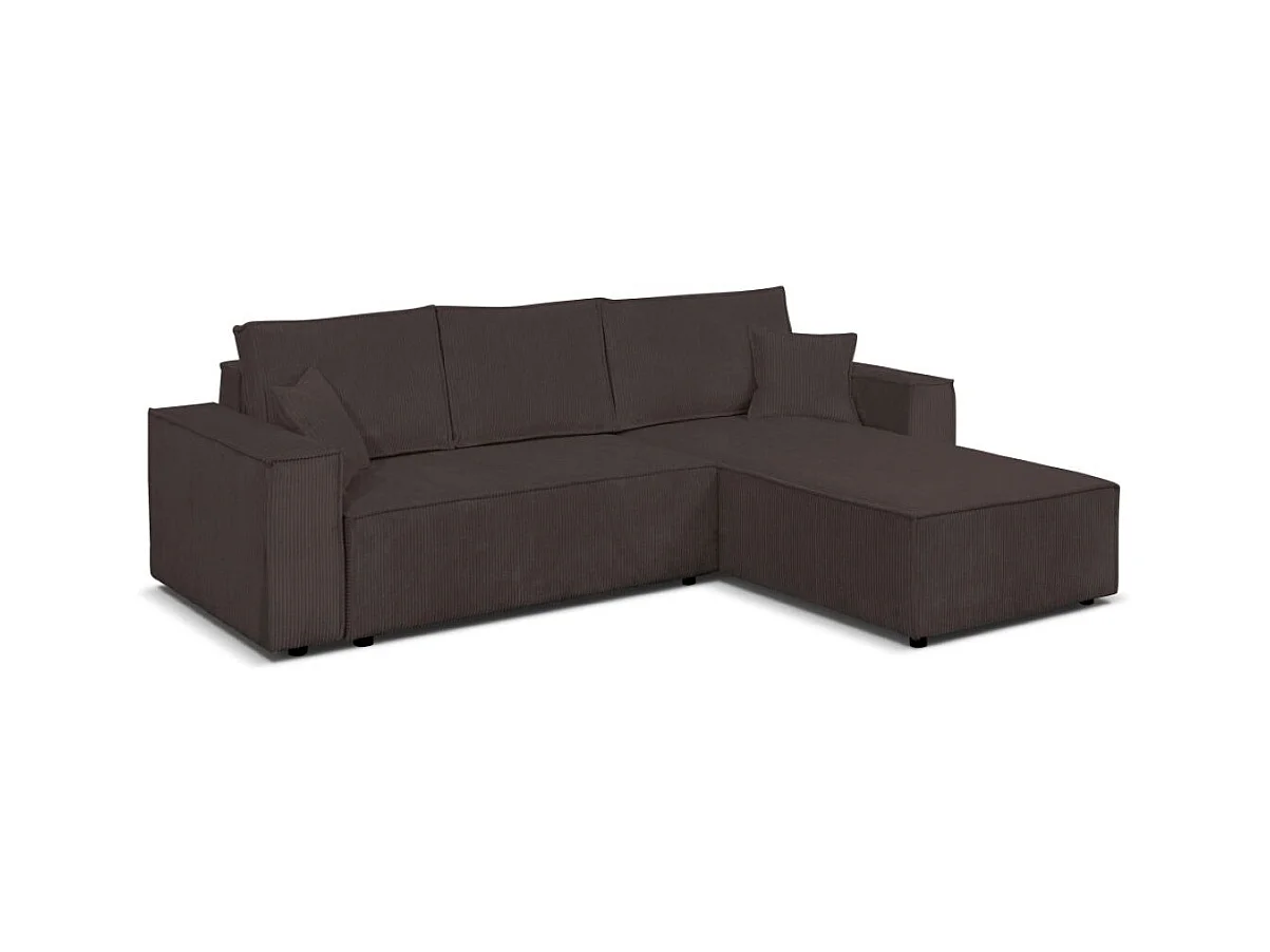 Ecksofa Camel L-Form Bettkasten Sofa Couch 294 cm universelle Ottomane Schlaffläche 240 x 135 cm, braun