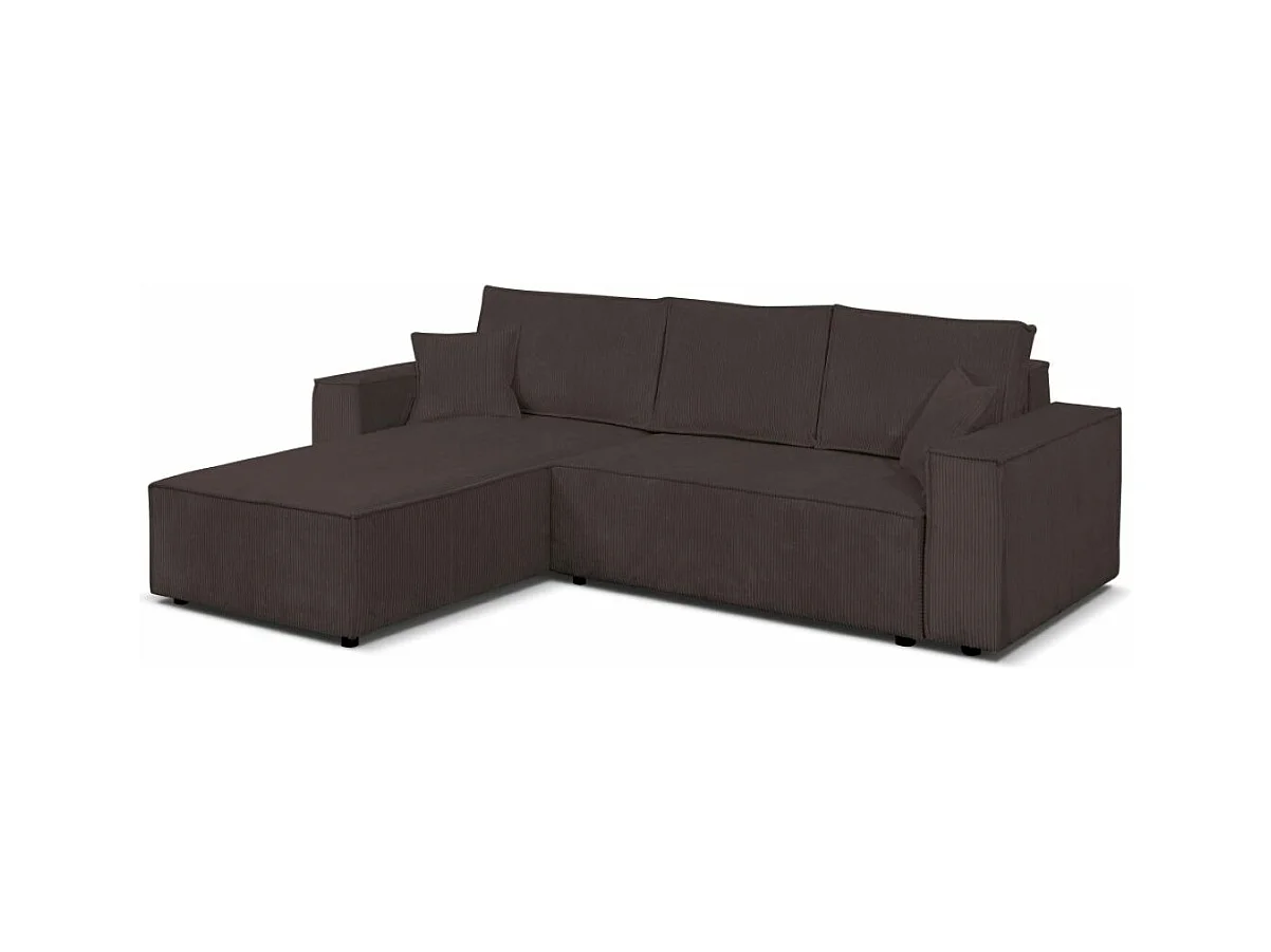 Ecksofa Camel L-Form Bettkasten Sofa Couch 294 cm universelle Ottomane Schlaffläche 240 x 135 cm, braun