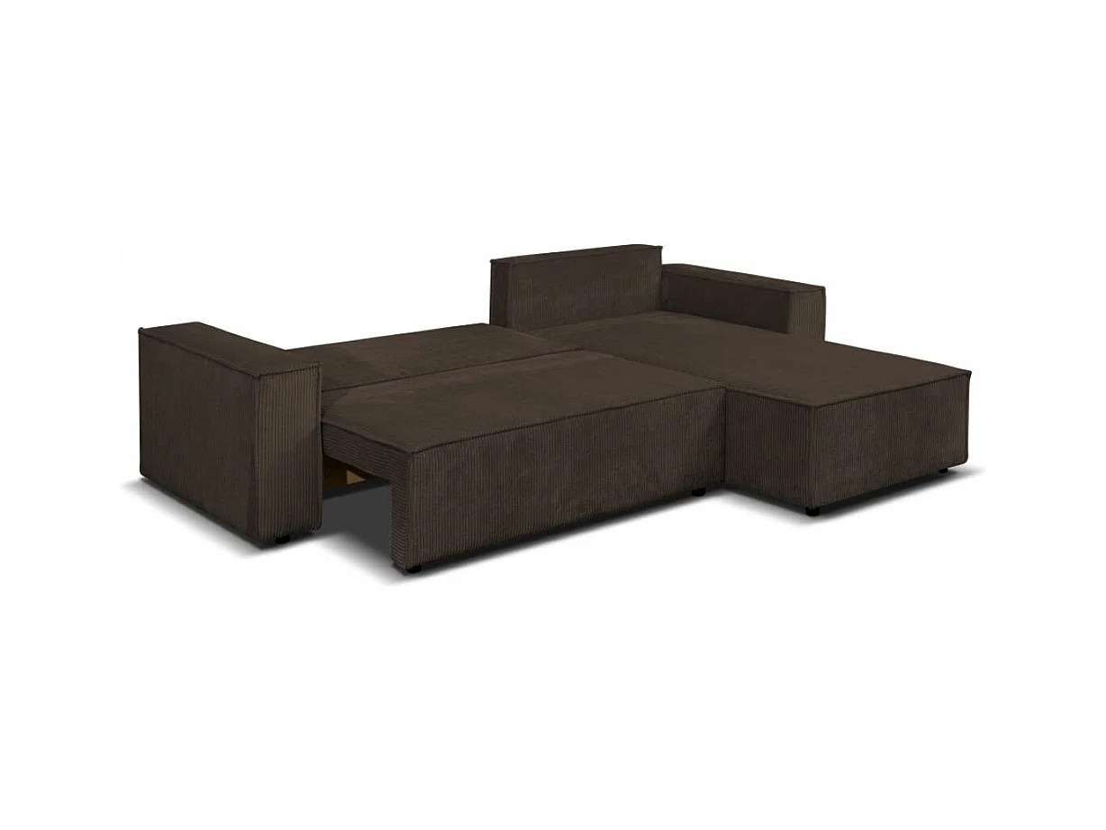 Ecksofa Camel L-Form Bettkasten Sofa Couch 294 cm universelle Ottomane Schlaffläche 240 x 135 cm, braun