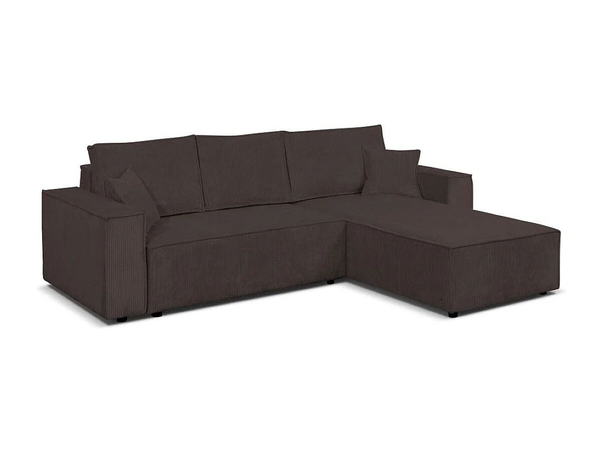 Ecksofa Camel L-Form Bettkasten Sofa Couch 294 cm universelle Ottomane Schlaffläche 240 x 135 cm, braun