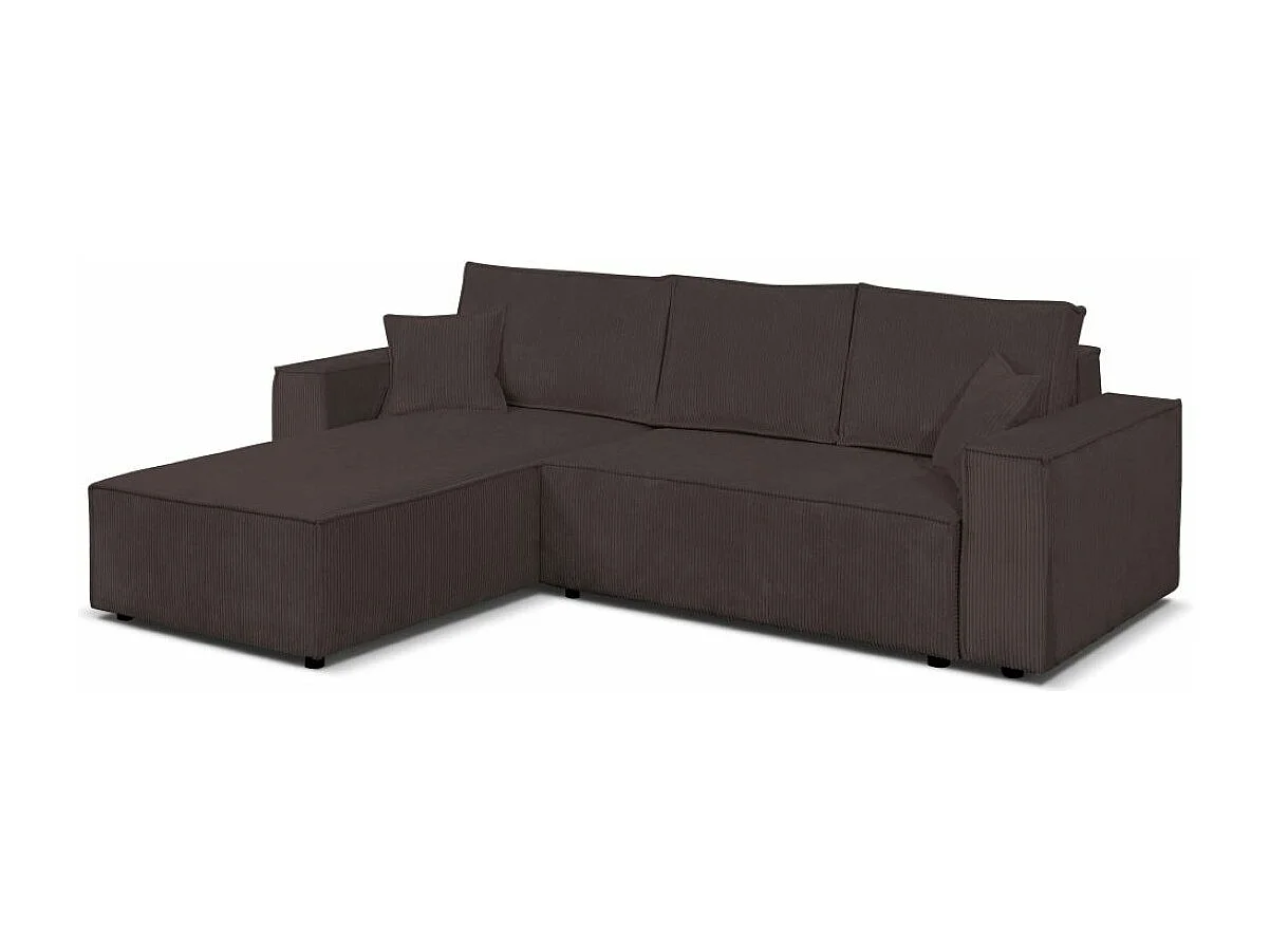 Ecksofa Camel L-Form Bettkasten Sofa Couch 294 cm universelle Ottomane Schlaffläche 240 x 135 cm, braun
