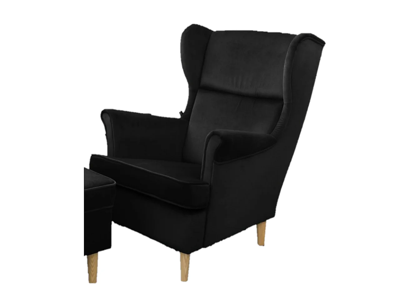 Ohrensessel Teramo III bequemer Sessel Wohnung Relaxsessel (Kronos 07 - schwarz)