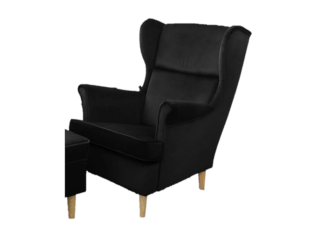 Ohrensessel Teramo III bequemer Sessel Wohnung Relaxsessel (Kronos 07 - schwarz)