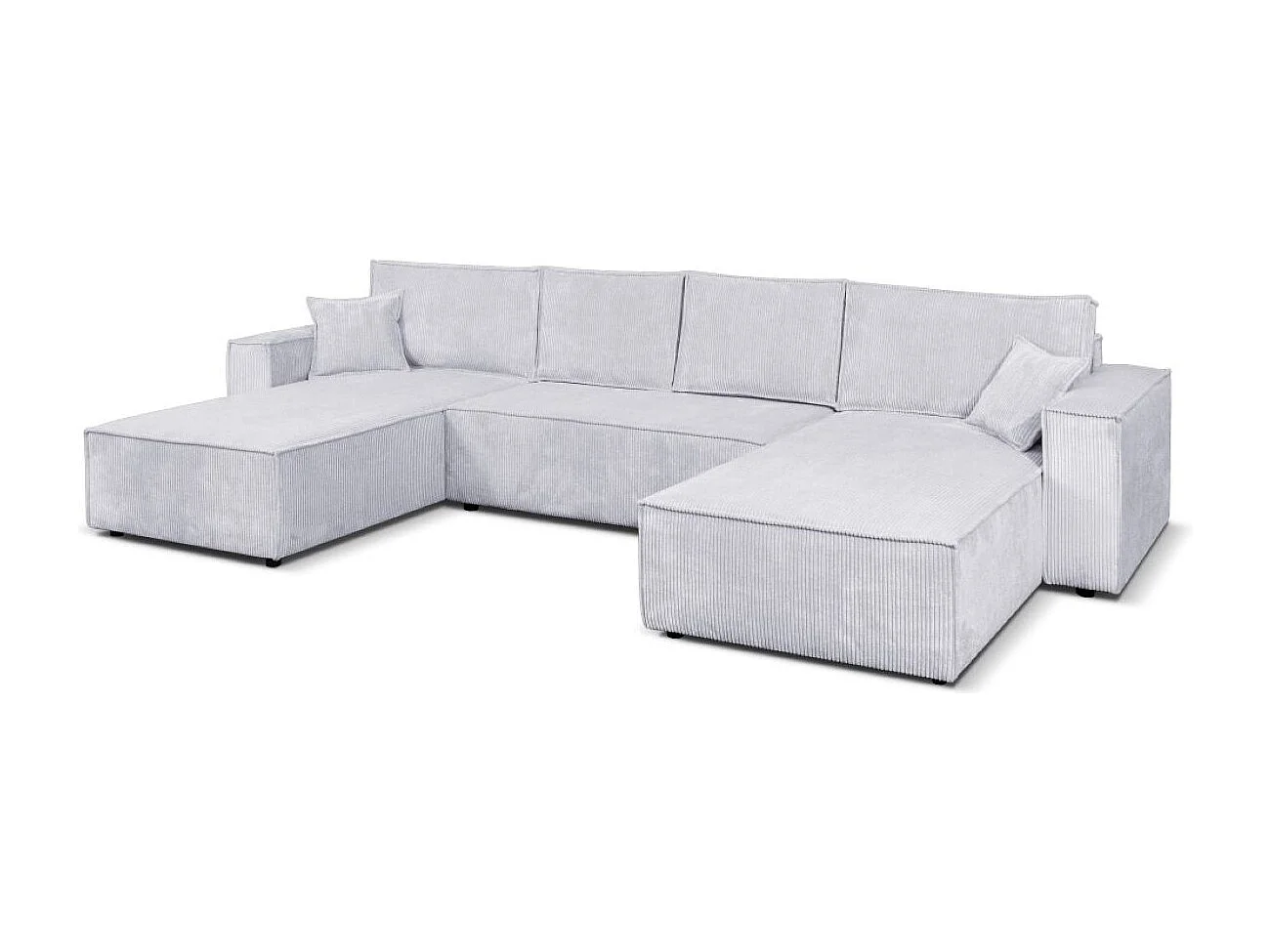 Ecksofa Camel U-Form 390 cm Schlaffläche 340 x 135 cm Sofa XXL, hellgrau