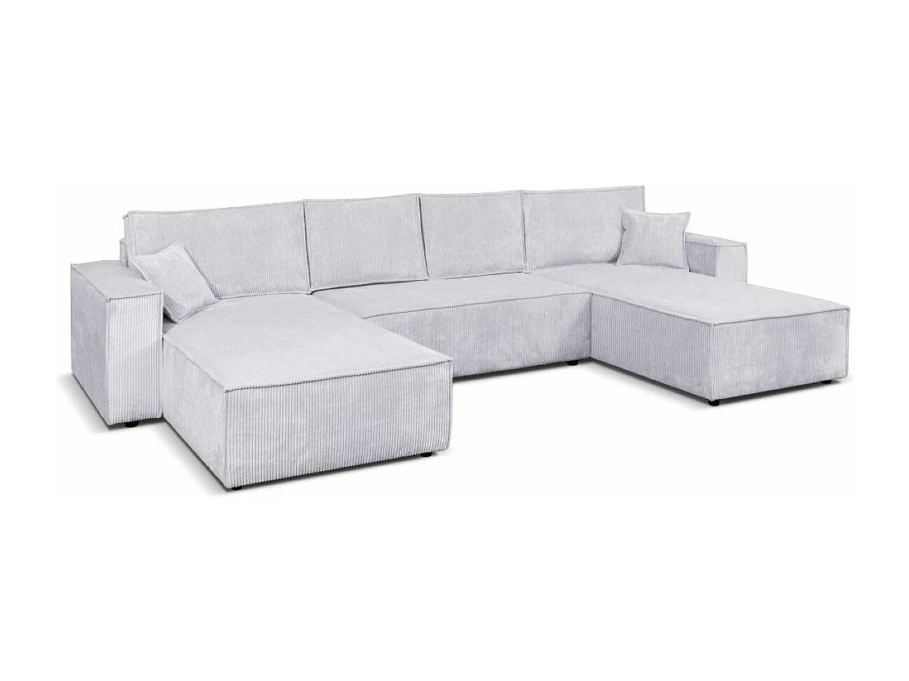 Ecksofa Camel U-Form 390 cm Schlaffläche 340 x 135 cm Sofa XXL, hellgrau