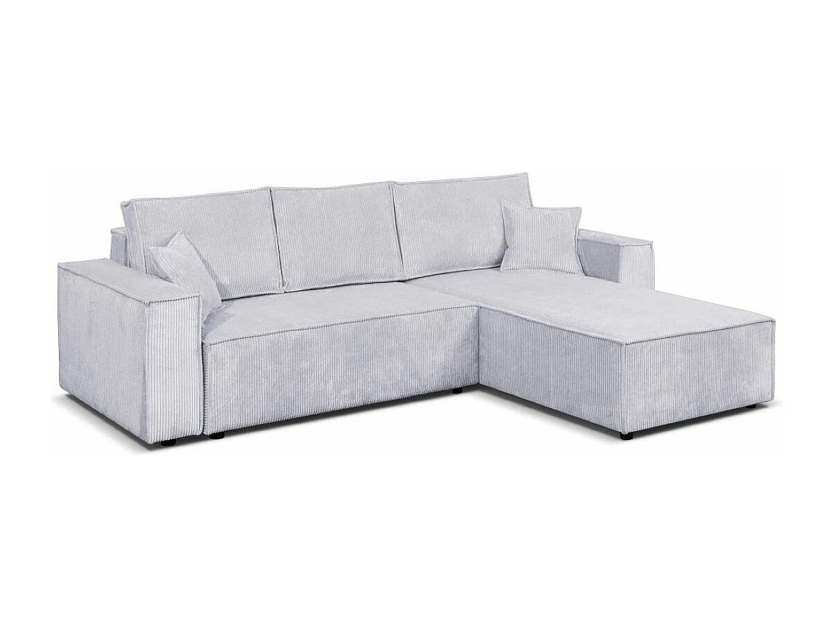 Ecksofa Camel L-Form Bettkasten Sofa Couch 294 cm universelle Ottomane Schlaffläche 240 x 135 cm, hellgrau