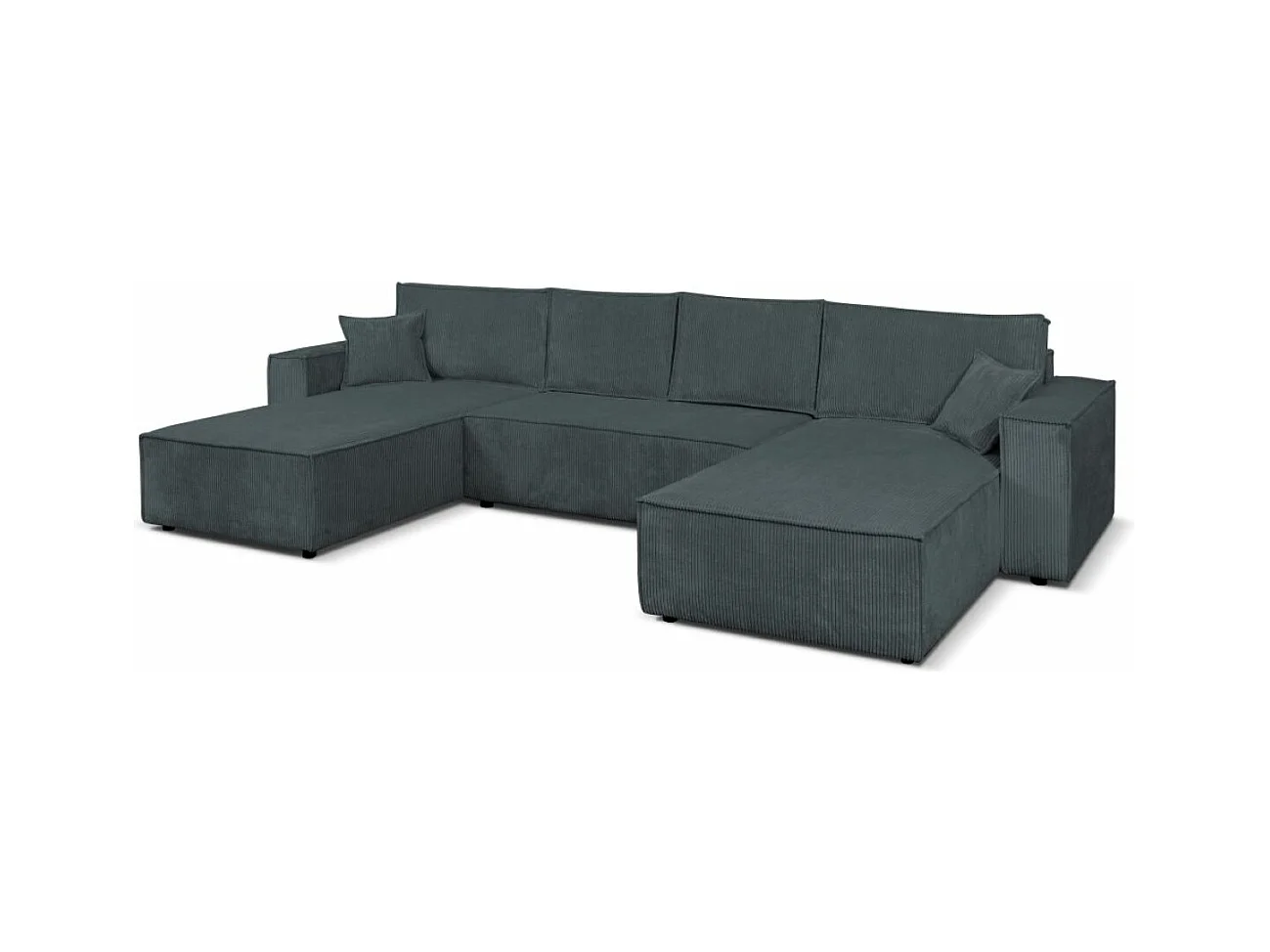 Ecksofa Camel U-Form 390 cm Schlaffläche 340 x 135 cm Sofa XXL, dunkelgrau