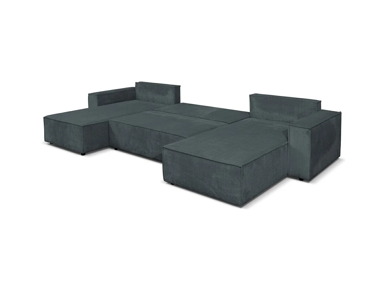 Ecksofa Camel U-Form 390 cm Schlaffläche 340 x 135 cm Sofa XXL, dunkelgrau