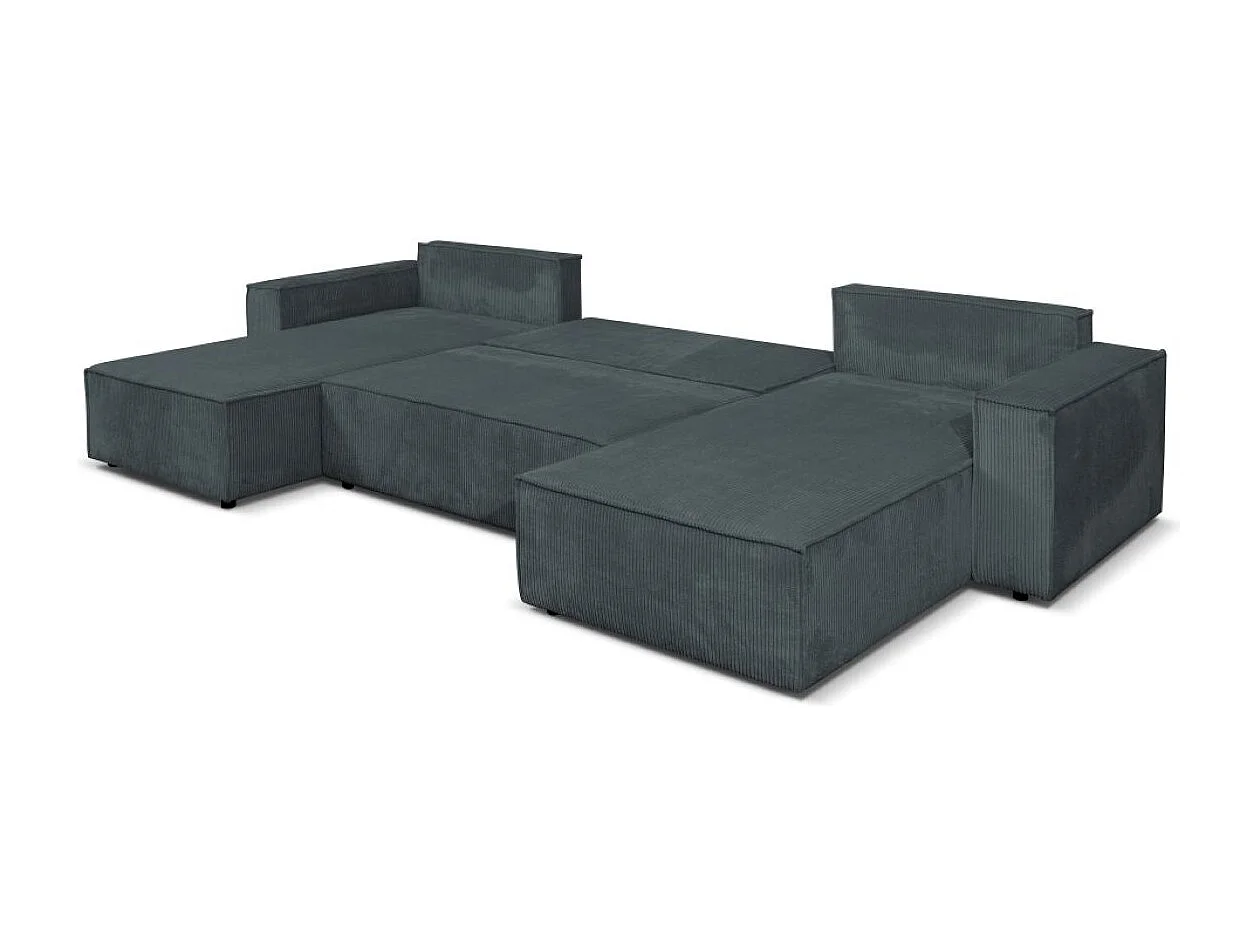 Ecksofa Camel U-Form 390 cm Schlaffläche 340 x 135 cm Sofa XXL, dunkelgrau