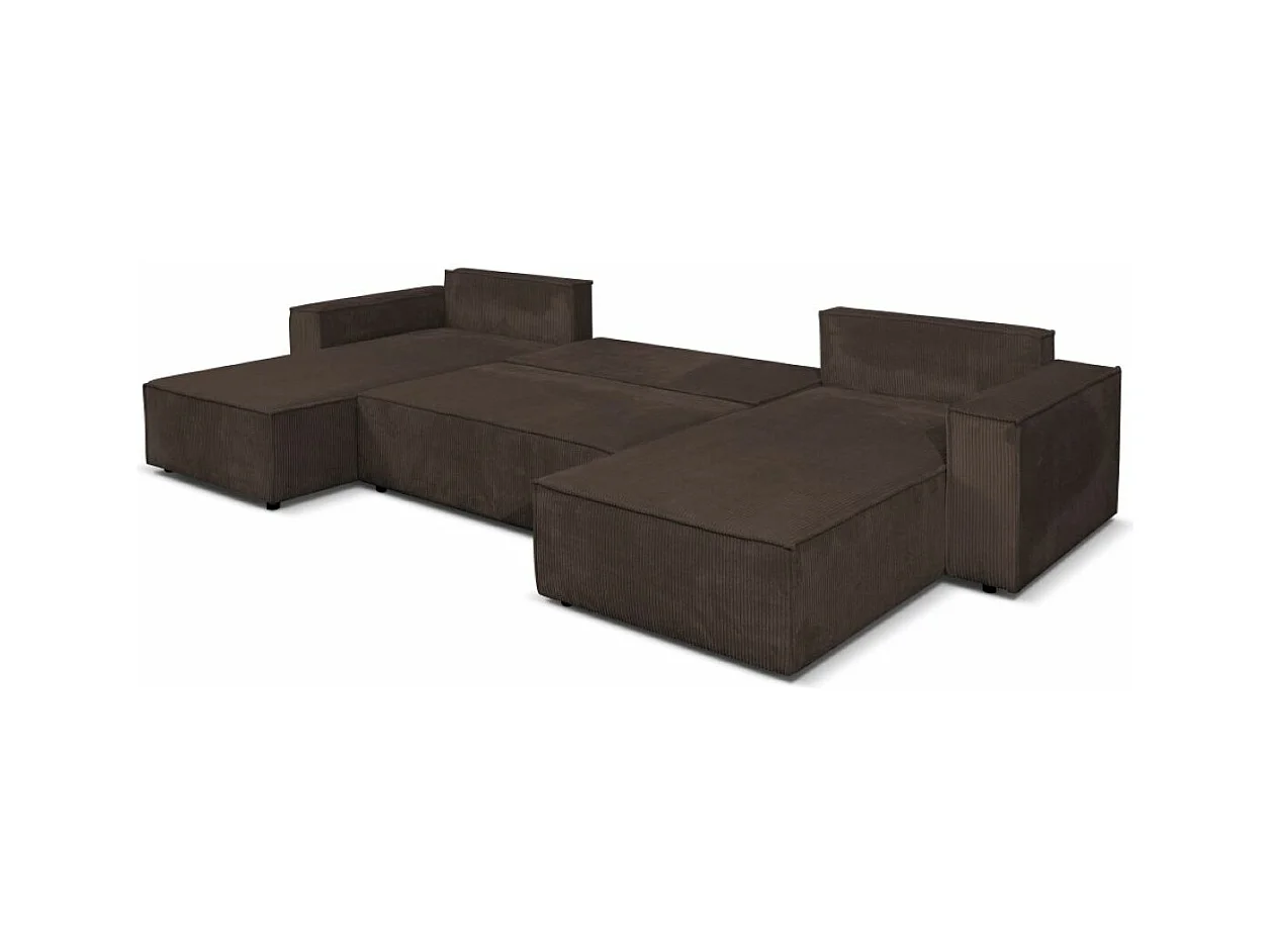 Ecksofa Camel U-Form 390 cm Schlaffläche 340 x 135 cm Sofa XXL, braun