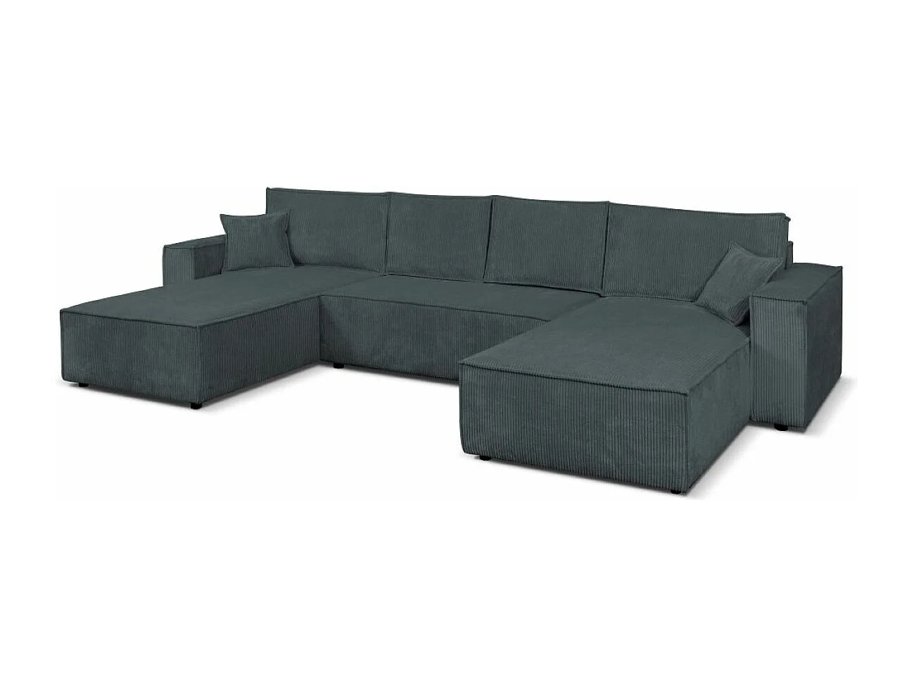 Ecksofa Passio U-Form mit Schlaffunktion und Bettkasten 366 cm Wohnlandschaft Sofa,  dunkelgrau